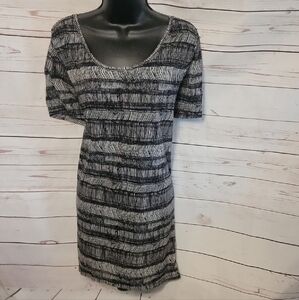 H&M Black and White Patterned Mini Dress
